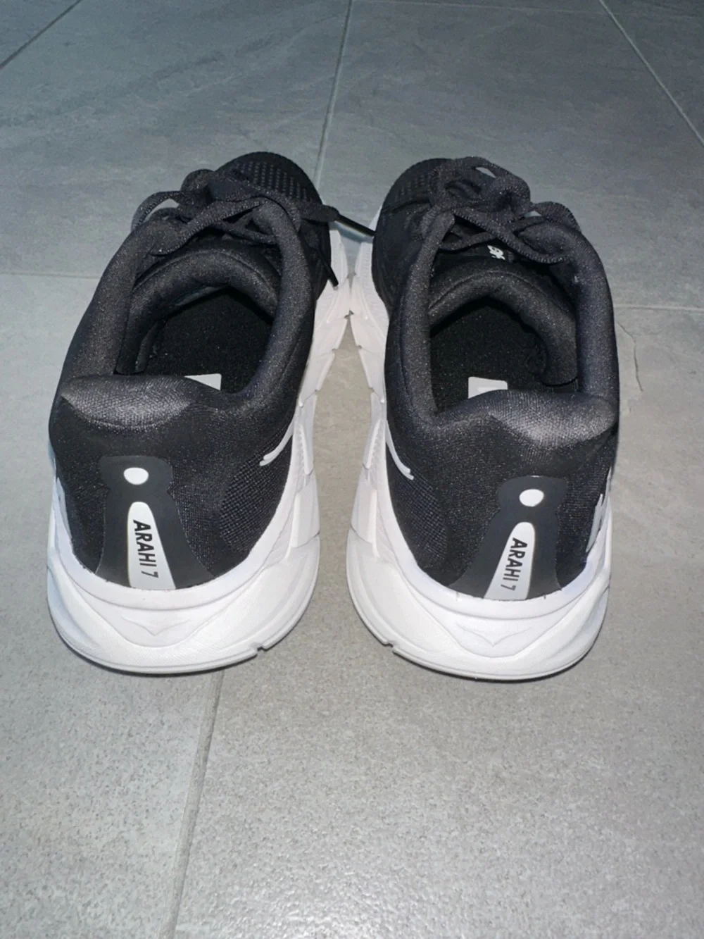 Hoka Black and White Lightweight Running Sneakers